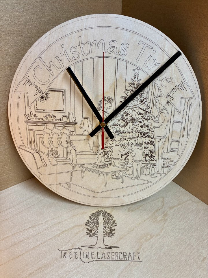 Family Christmas Time Clock