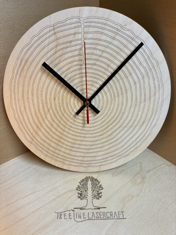 Tree Ring Birch Clock